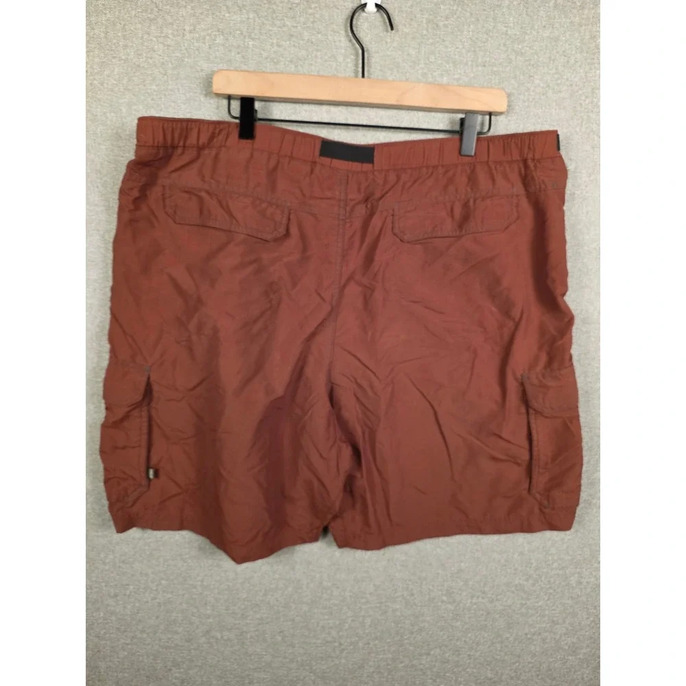 REI Sahara Cargo Shorts Mens XXL Rust Brown Nylon UPF 50+ Hiking Belted 732434